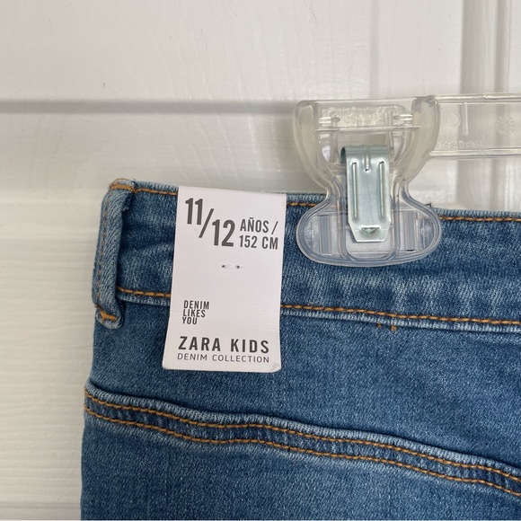 Zara Kids Denim Collection Denim Distress Skirt Girls Size 11/12 NWT - Picture 3 of 5